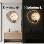 Modern Wall Clock Design For Living Room LED Backlit Moon