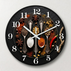 Marble-Patterned Wooden Wall Clock