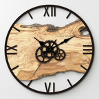 Modern Minimalist Acrylic Wood Grain Wall Clock