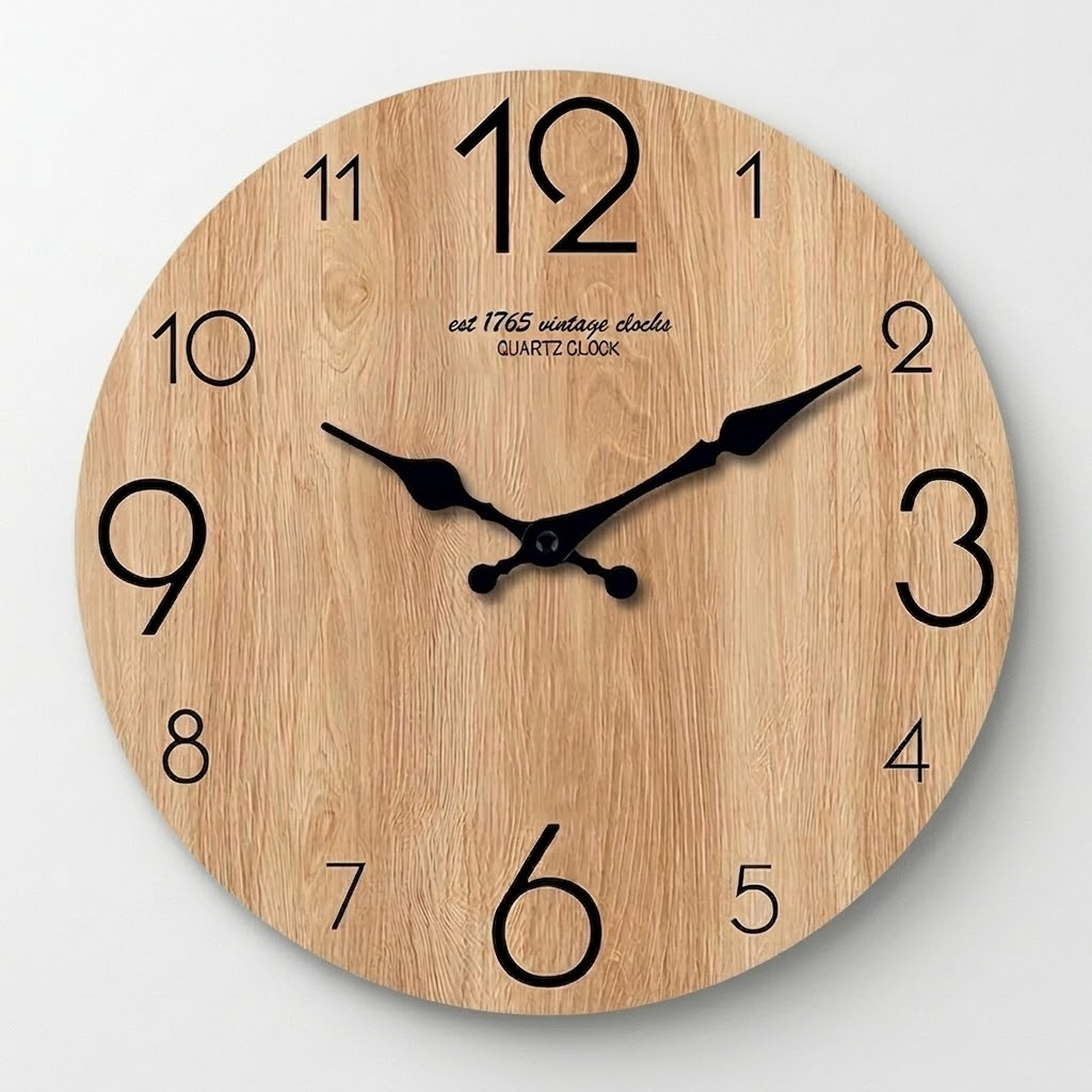 Modern Wood Grain Texture Wooden Wall Clock