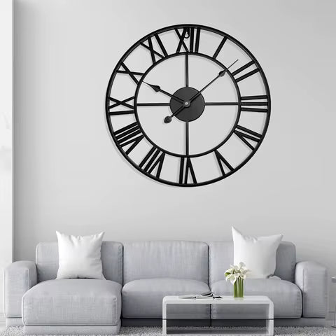 Large Retro Metal Wall Clock
