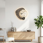 Modern Wall Clock Design For Living Room LED Backlit Moon