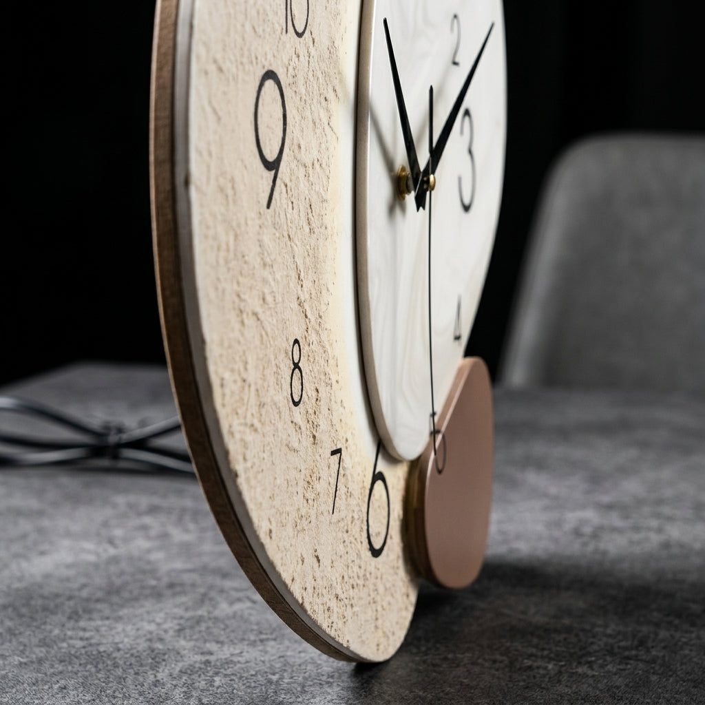 Modern Clock For Living Room Wall Scandinavian Design Silent