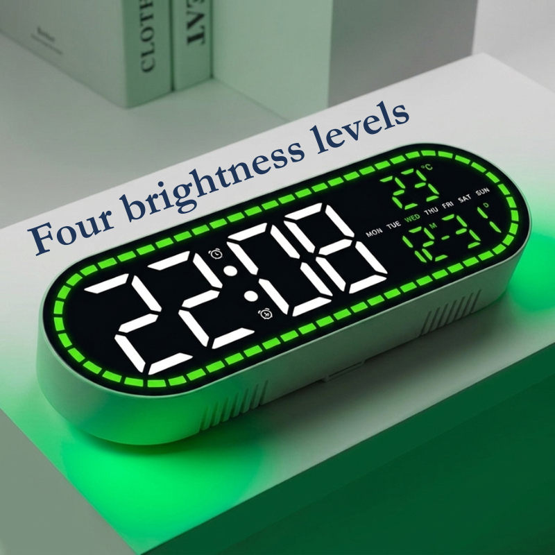 Large Digital Wall Clock LED Oval