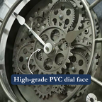Large Retro Wall Clock Moving Gears Silent