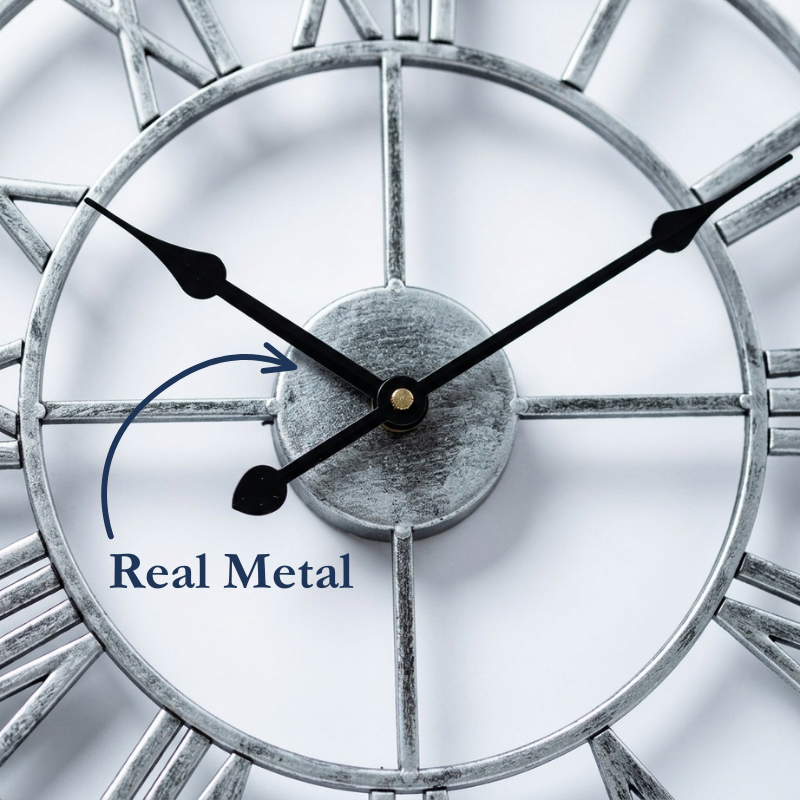 Large Retro Metal Wall Clock