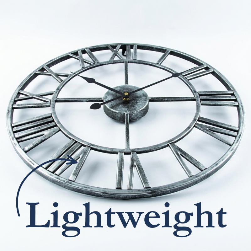 Large Retro Metal Wall Clock