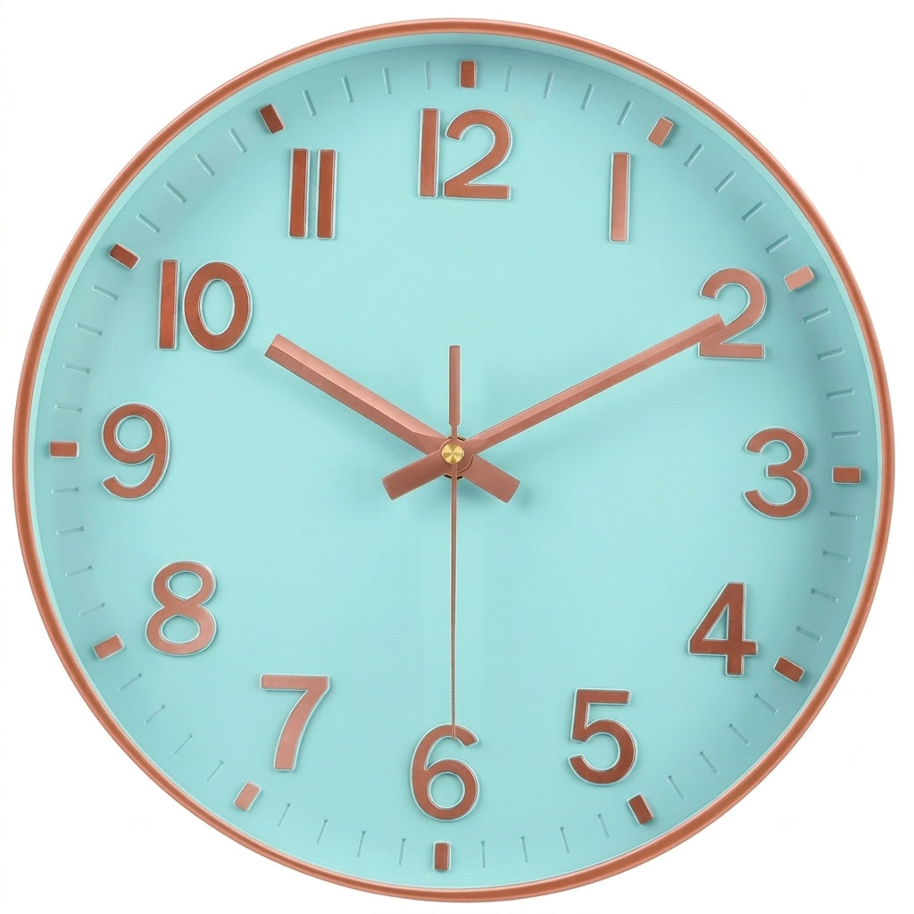 Classic Quartz Wall Clock - Living Room - Light Blue