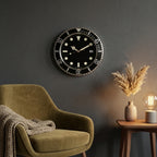 14-Inch Metal Luminous Watch Wall Clock - Black H5 - Living Room