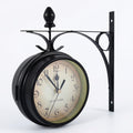 Retro Double-Sided Station Wall Clock - Antique