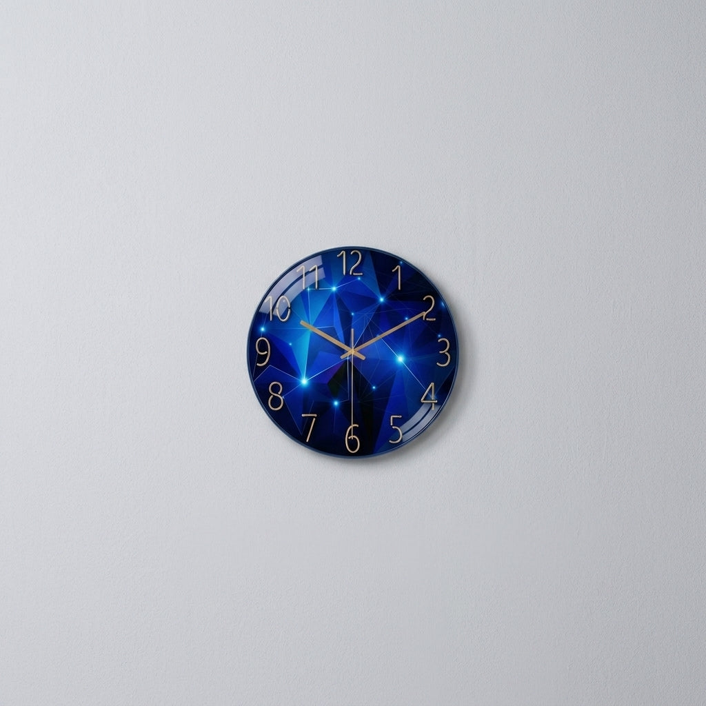 Dark Blue Thickened Glass - Living Room Galaxy Edition Wall Clock