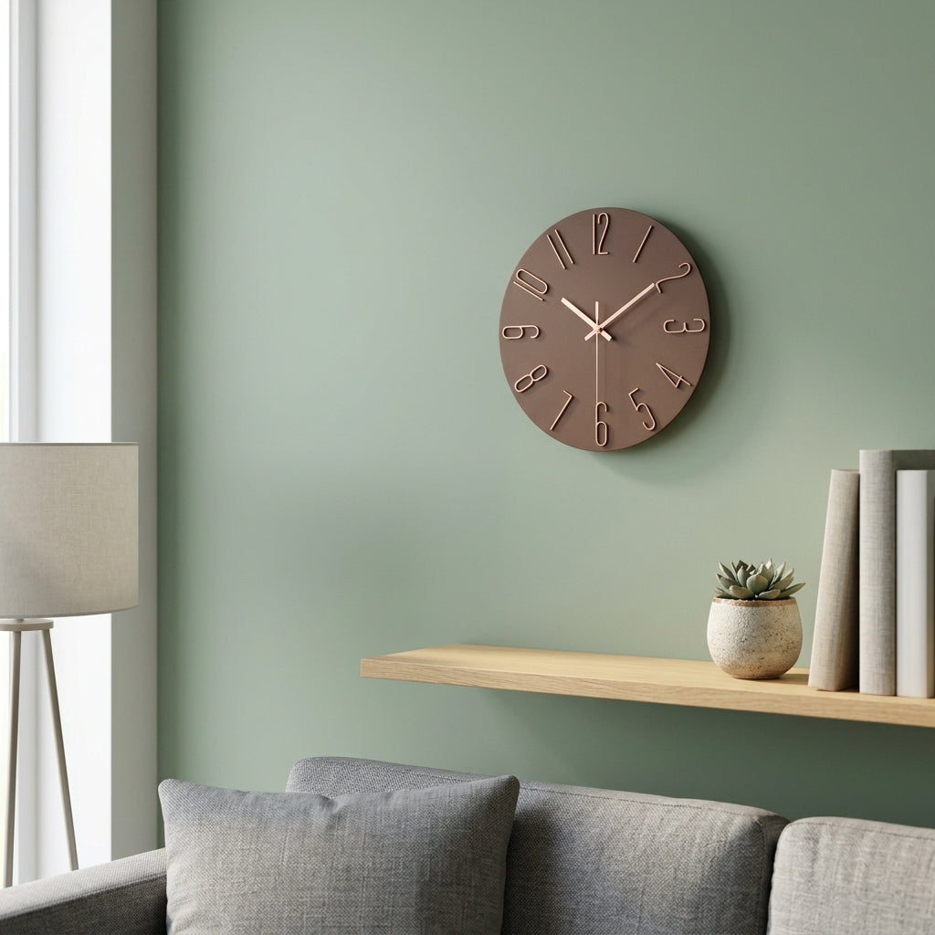 Modern Round 3D Number Wall Clock