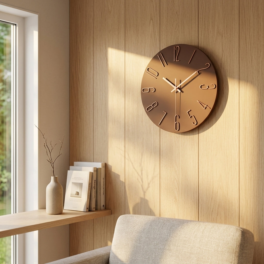Modern Round 3D Number Wall Clock