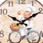 Italian Chef Cartoon Wall Clock – Kitchen Wall Clock, Silent Quartz