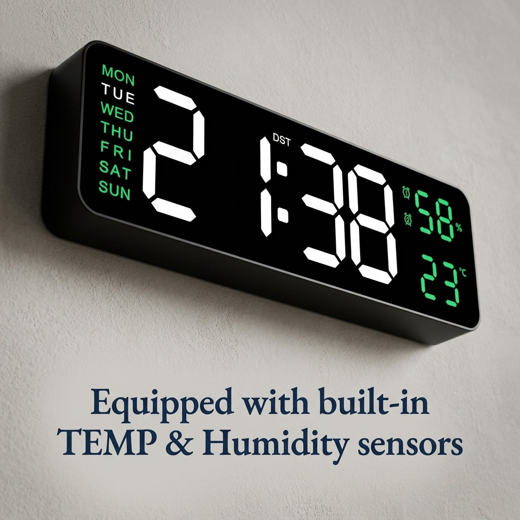 LED Electronic Wall – USB Powered with Temperature, Humidity & Auto Dimmer