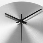 Silver Metal Wall Clock – Minimalist Industrial Design, Silent Movement