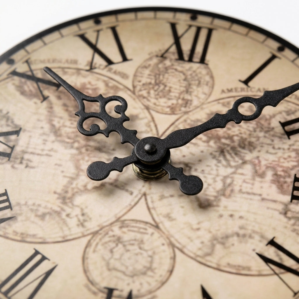 Vintage Nautical Ship Compass Wooden Wall Clock – Silent Quartz