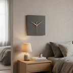 Modern Square Smart Metal Wall Clock - Black Wall Clock