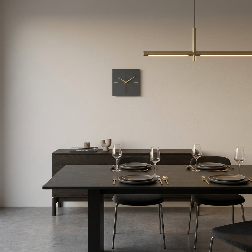 Modern Square Smart Metal Wall Clock - Black Wall Clock