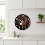 Marble-Patterned Wooden Wall Clock