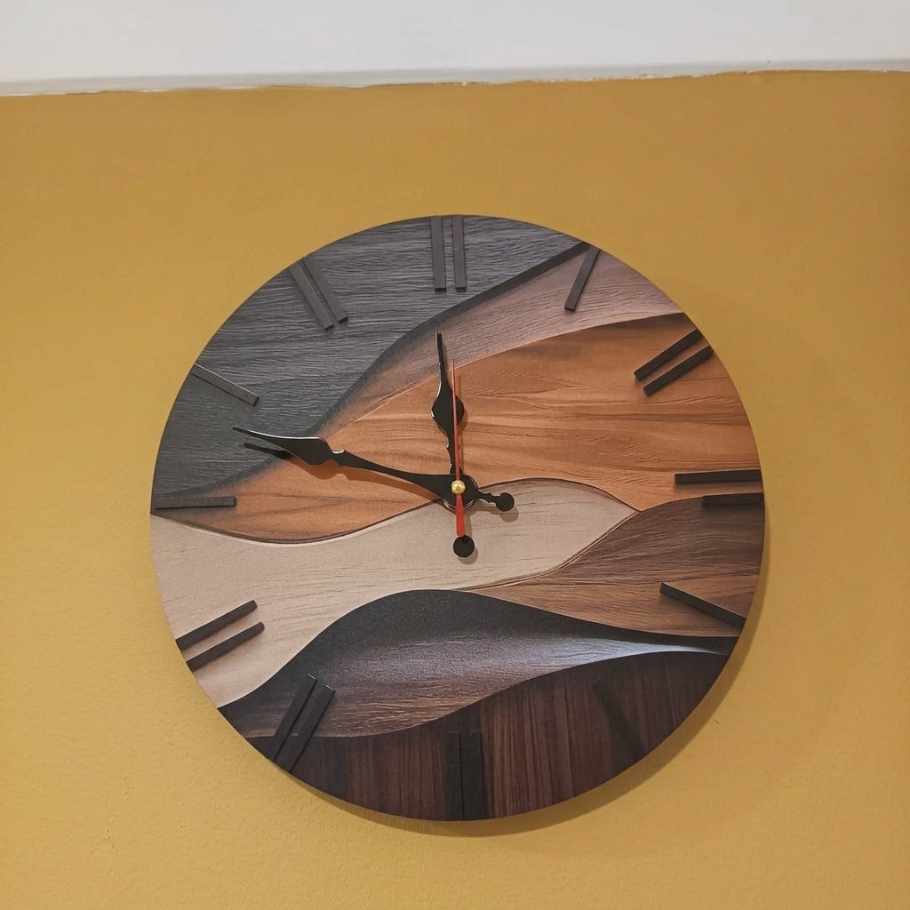2D Nordic Minimalist Round Wall Clock – Silent Sweep Quartz