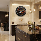 Marble-Patterned Wooden Wall Clock