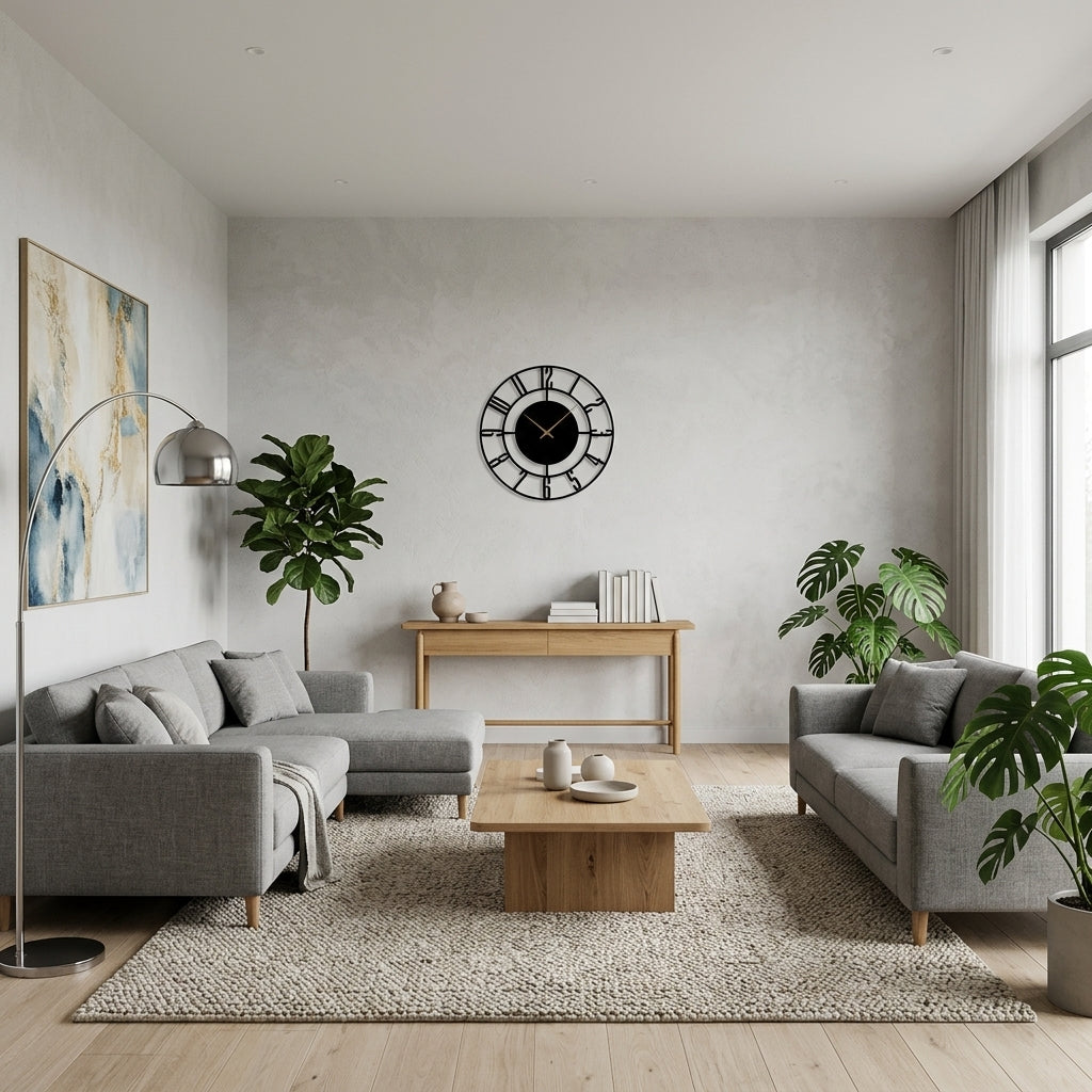 Modern Living Room Wall Clock – Silent Quartz