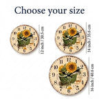 Vintage Sunflower Kitchen Wooden Wall Clock