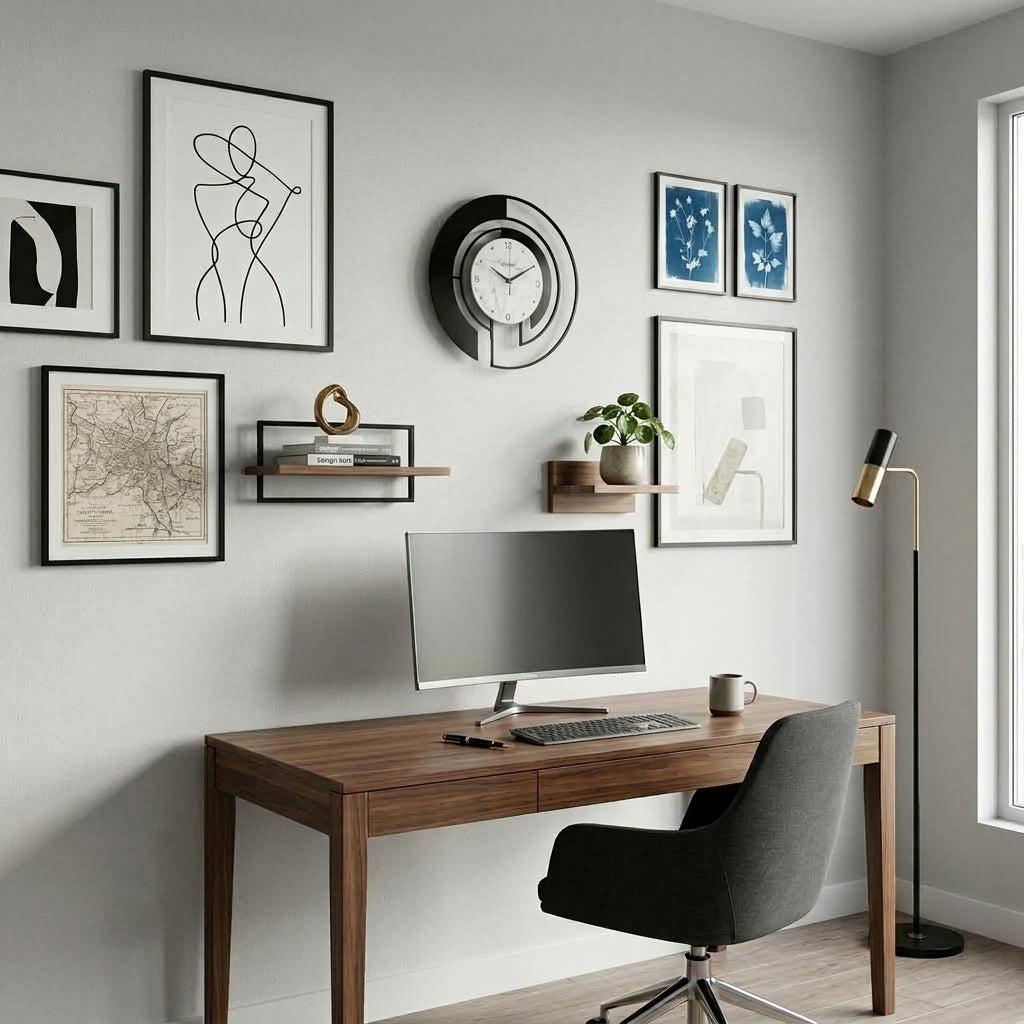 Large Black Nordic Wall Clock