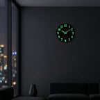 Luminous Brief Wooden Wall Clock - Dark Brown