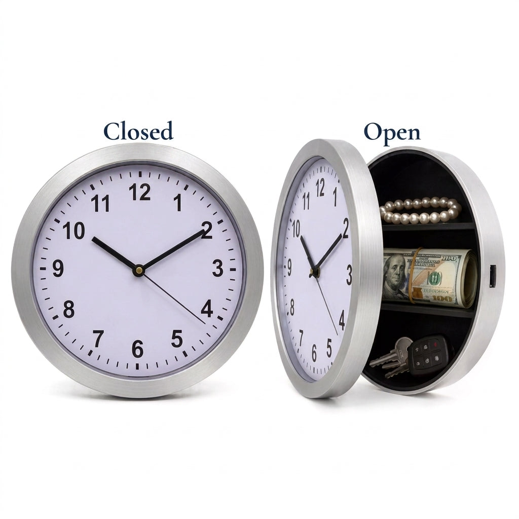 Hidden Compartment Wall Clock Safe – Discreet Security Storage for Valuables