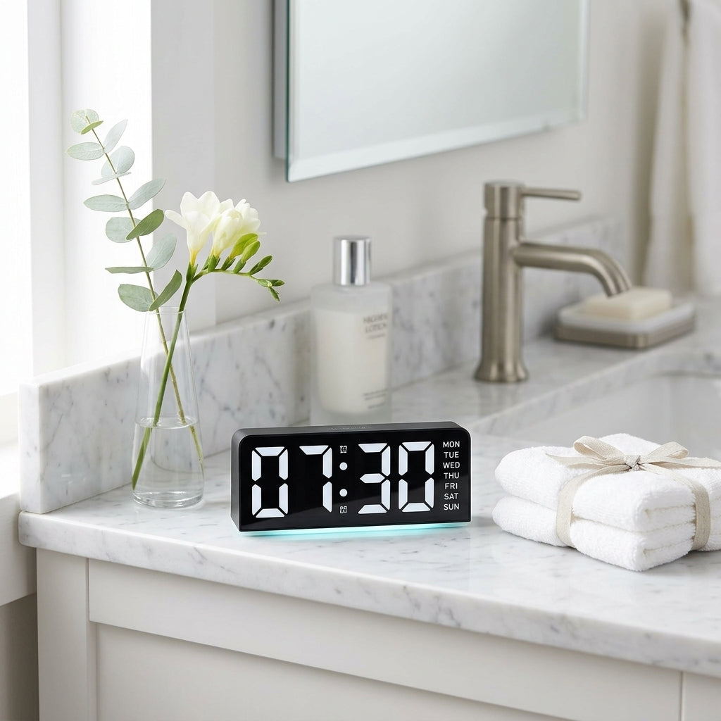 Digital Alarm Clock with Mood Light – USB Powered