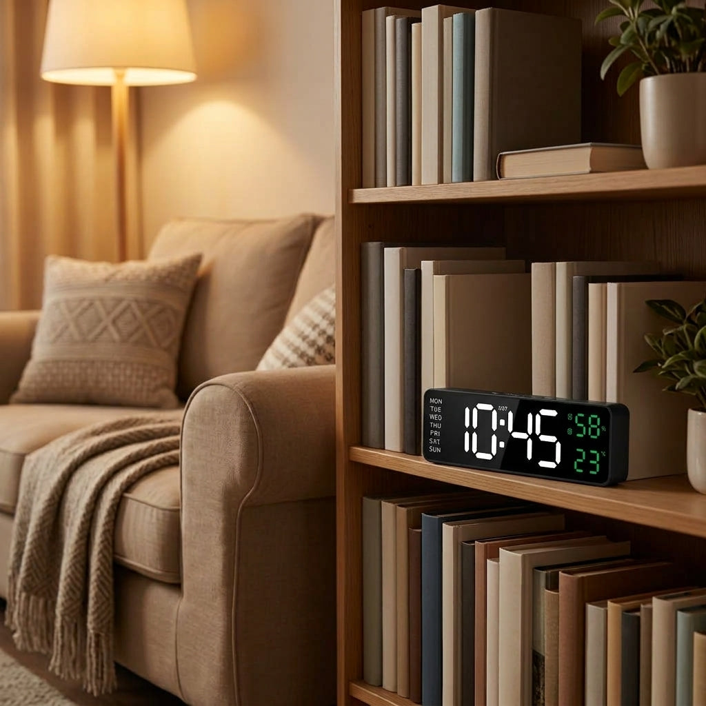 LED Electronic Wall – USB Powered with Temperature, Humidity & Auto Dimmer