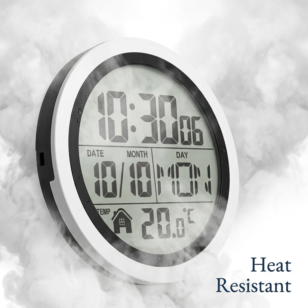 Electronic Shower Wall Clock - Waterproof