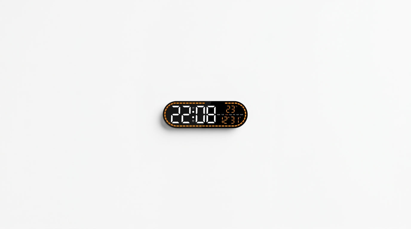 Large Electronic Wall Clock - Temperature and Date