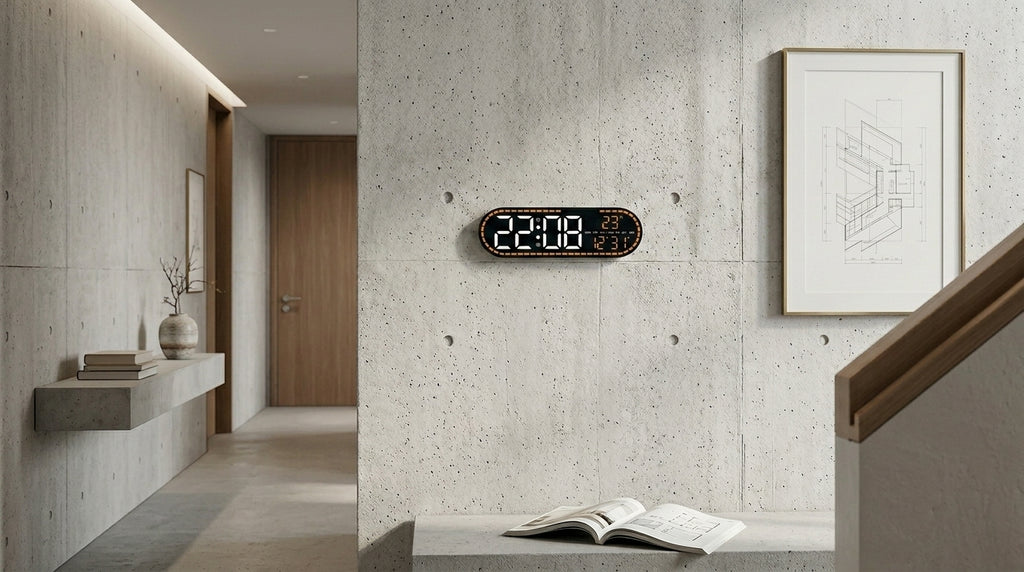 Large Electronic Wall Clock - Temperature and Date