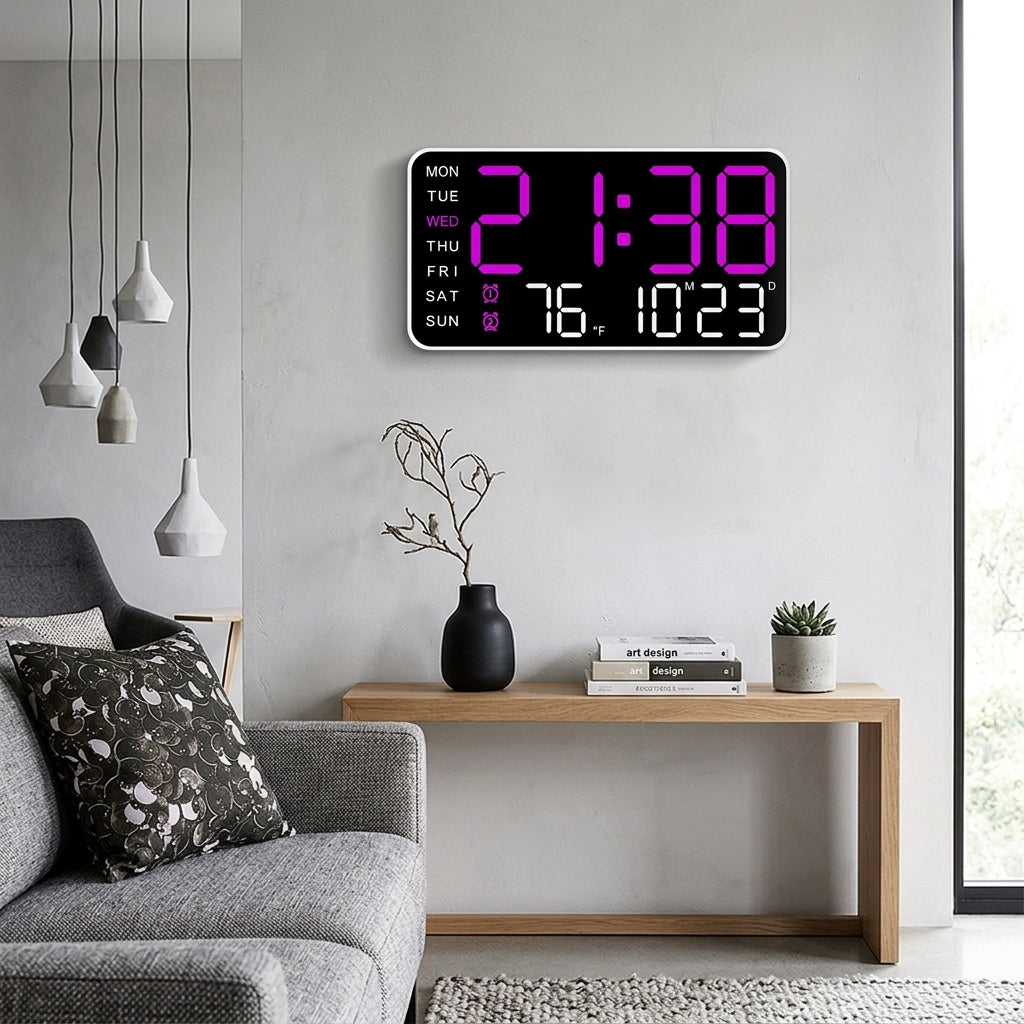 Multi-Option Digital Wall Clock