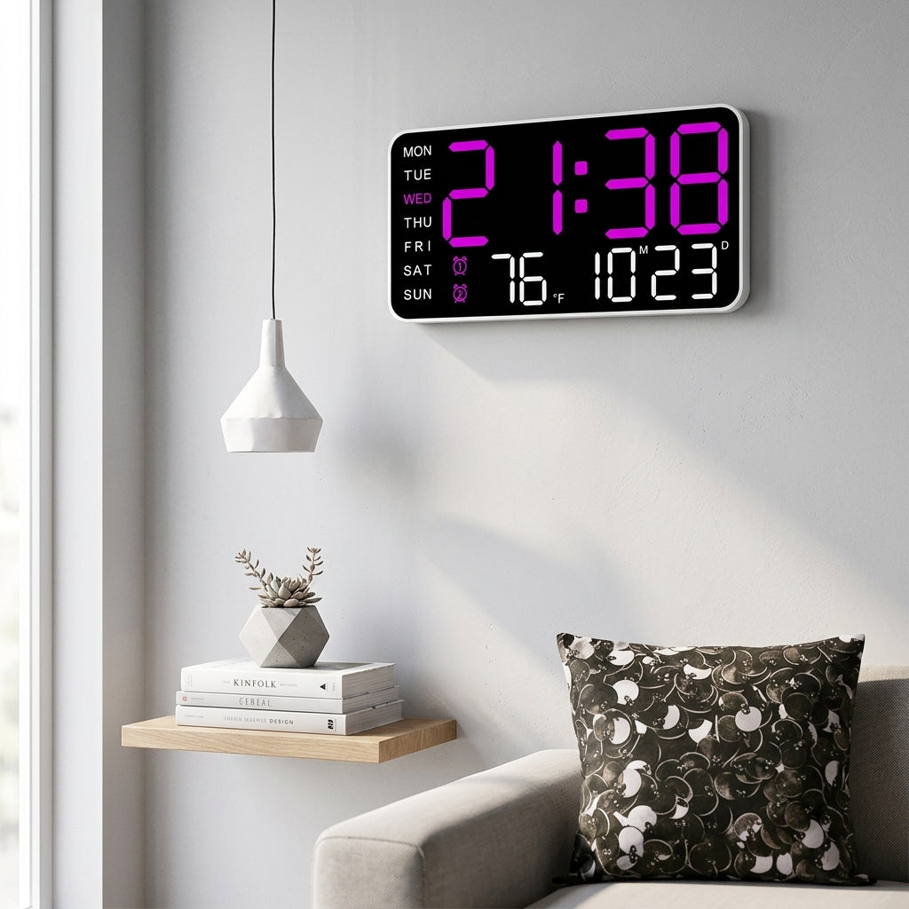 Multi-Option Digital Wall Clock