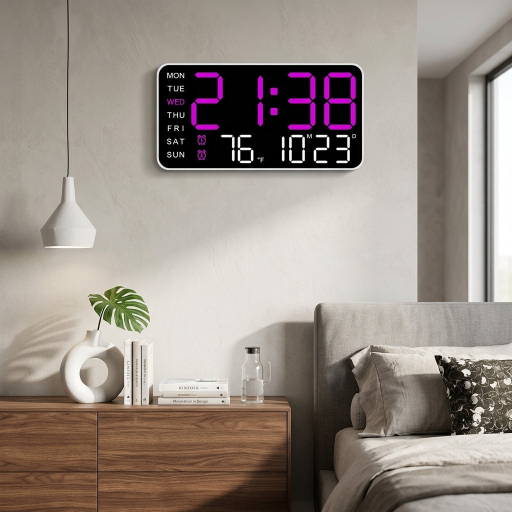 Multi-Option Digital Wall Clock