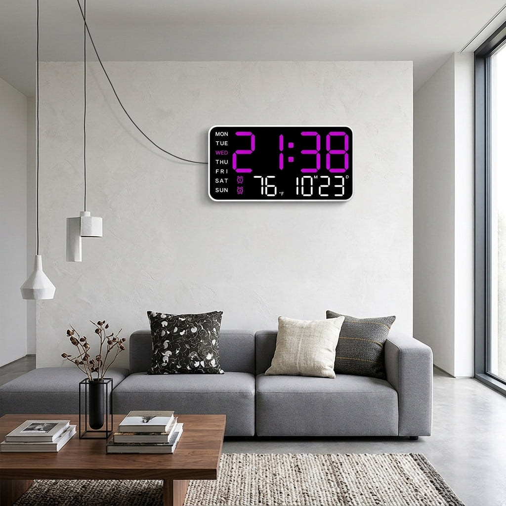 Multi-Option Digital Wall Clock
