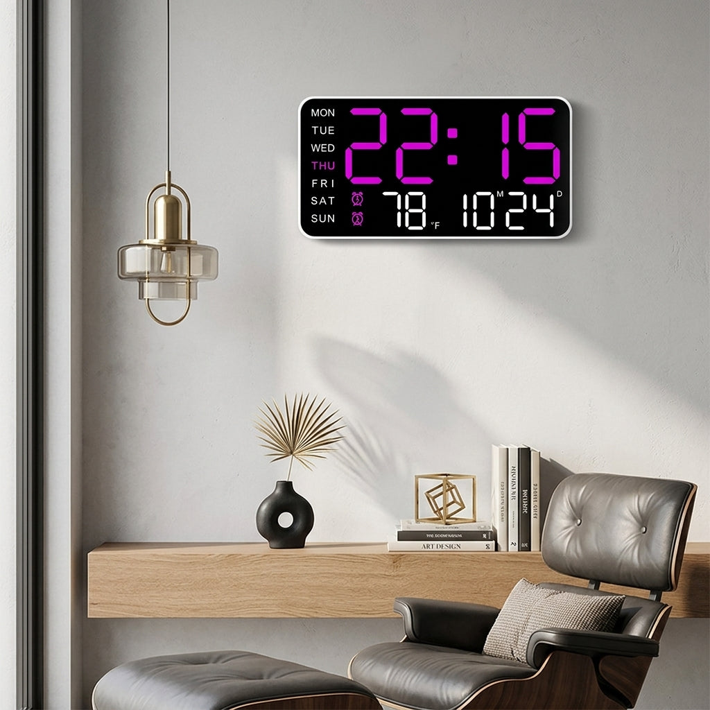 Multi-Option Digital Wall Clock