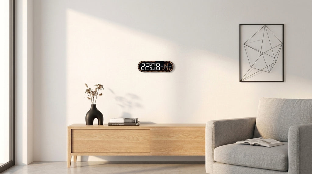 Large Electronic Wall Clock - Temperature and Date