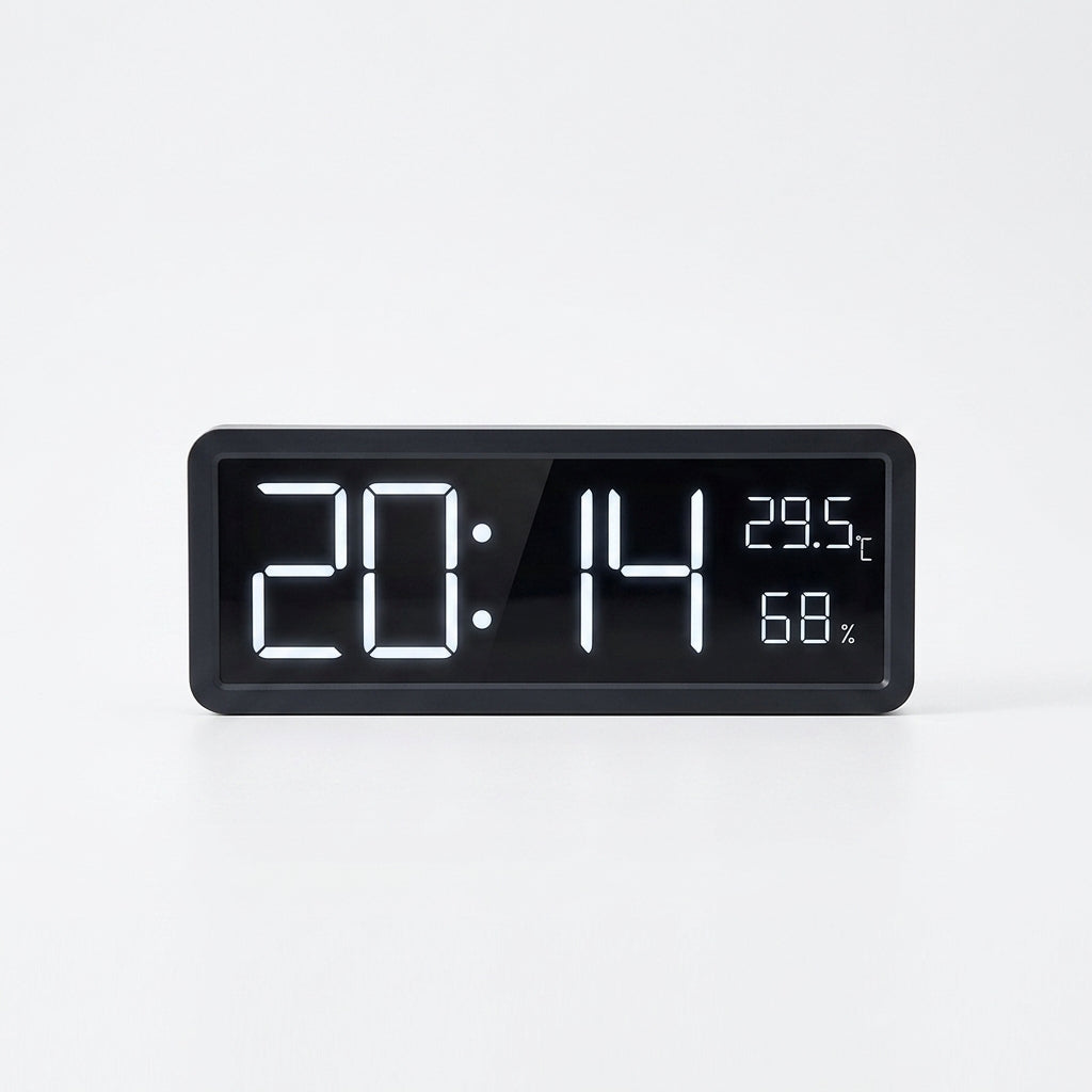 Screen Digital Wall Clock - Time Temperature Humidity