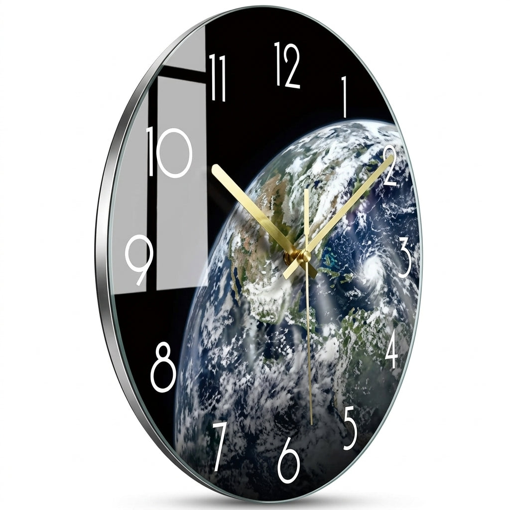 Luxury Glass Wall Clock, Modern Silent Clock Design
