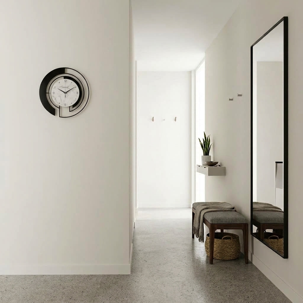 Large Black Nordic Wall Clock