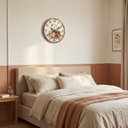 European Rose Pattern Wooden Wall Clock For Kitchen