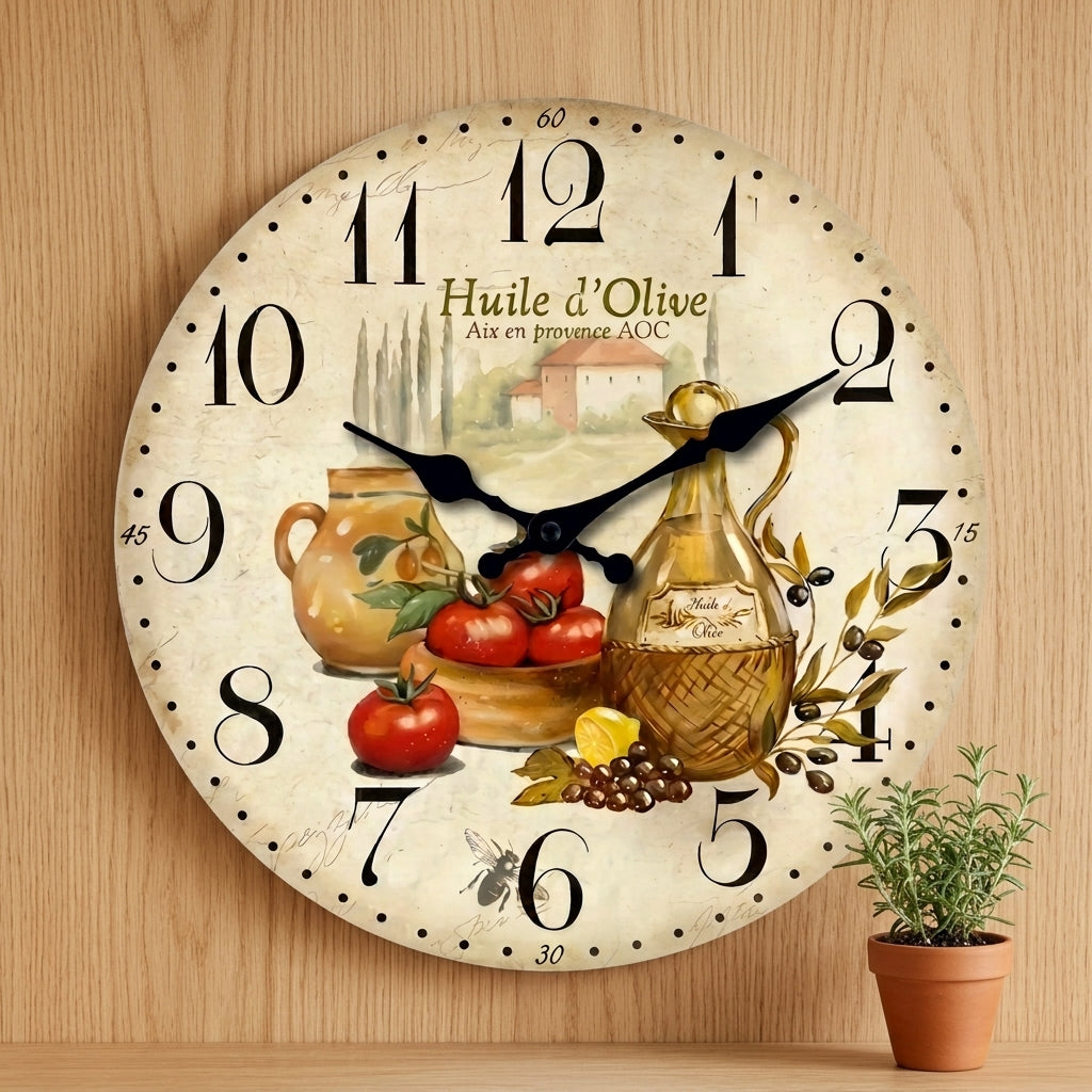Vintage Provence Wooden Wall Clock