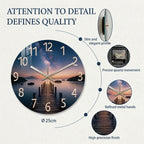 Sunset Wooden Wall Clock For Living Room