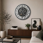 Large Retro Industrial Roman Wall Clock