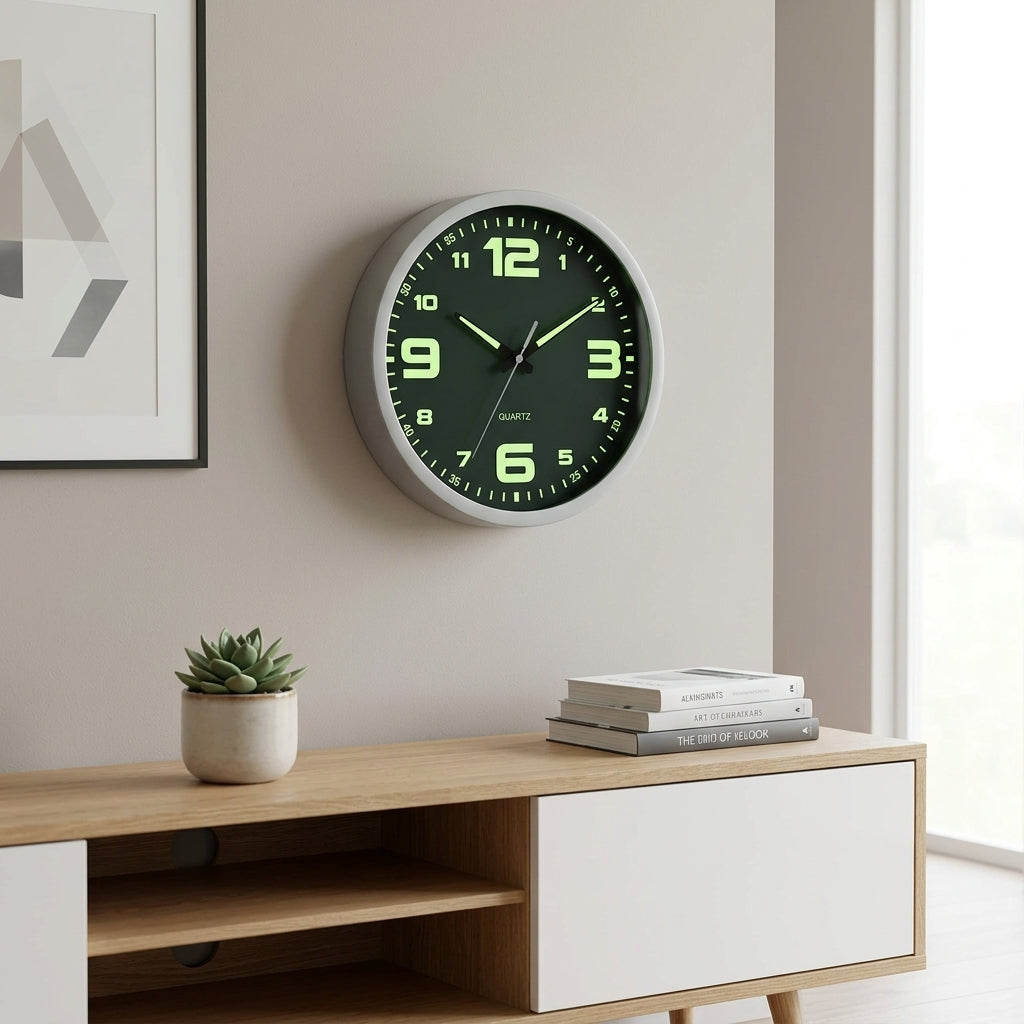 Luminous Silent Wall Clock – 20cm